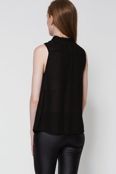 Black Sheer Cutout Blouse