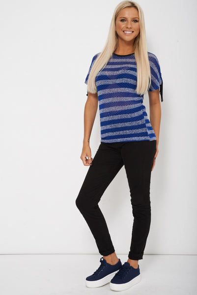 Crochet and Knit Striped Summer Jumper