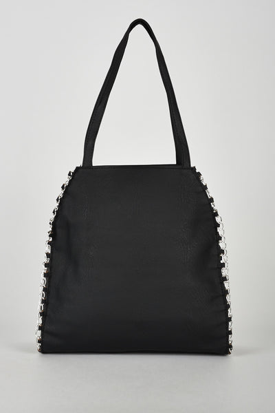 Soft Handbag with Side Chain Detail