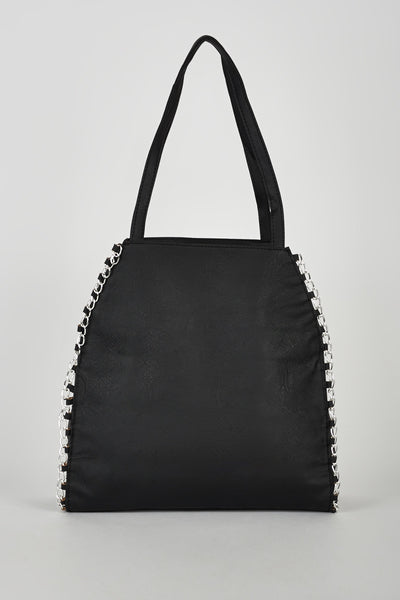 Soft Handbag with Side Chain Detail