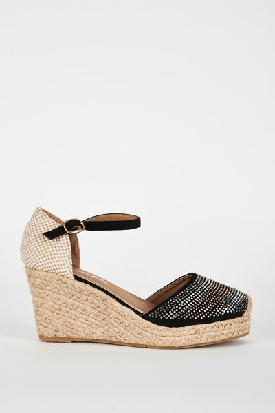 Diamante Espadrilles Wedge Sandal