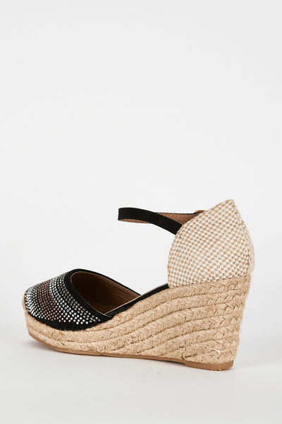 Diamante Espadrilles Wedge Sandal