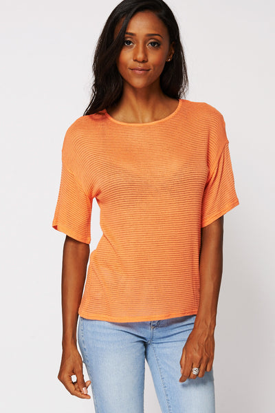 Orange Ribbed Top Ex-Branded