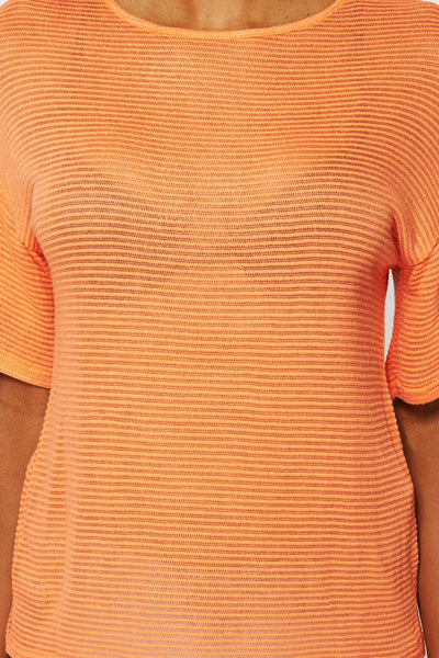 Orange Ribbed Top Ex-Branded