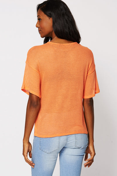 Orange Ribbed Top Ex-Branded
