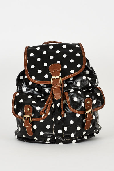 Black Polka Dot Backpack Design Bag