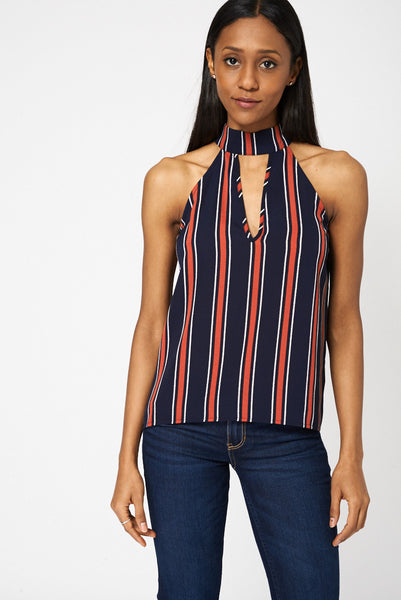 High Neck Cut Out Sleeveless Top