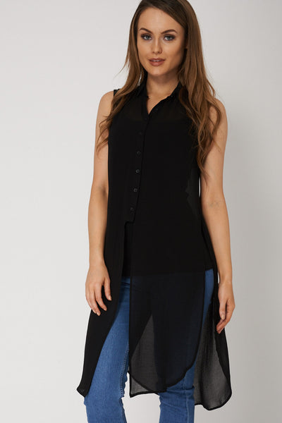 Slit Side Long Tunic Top Ex-Branded Available In Plus Sizes