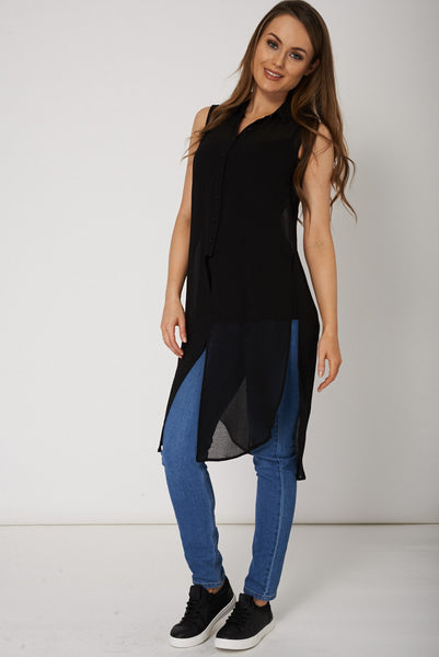 Slit Side Long Tunic Top Ex-Branded Available In Plus Sizes