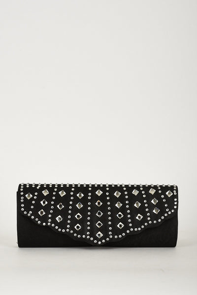 Light Gem Clutch Bag In Black