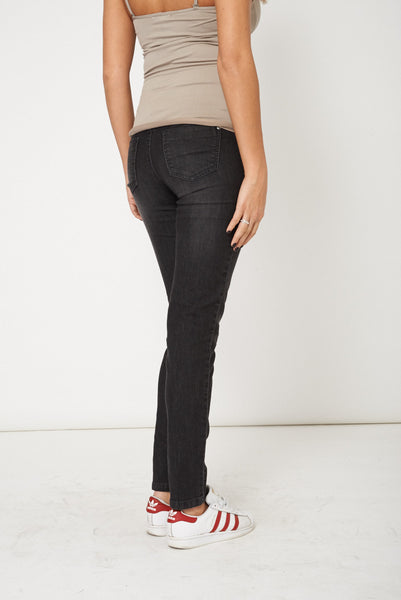 Black Straight Leg Casual Jeans