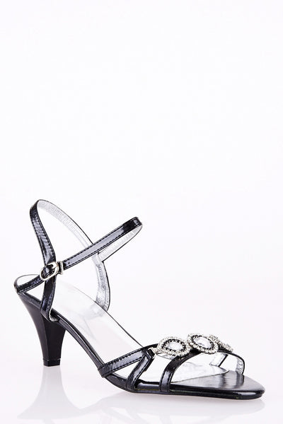 Large Size Elegant Sandal with Jewel and Diamante Detail