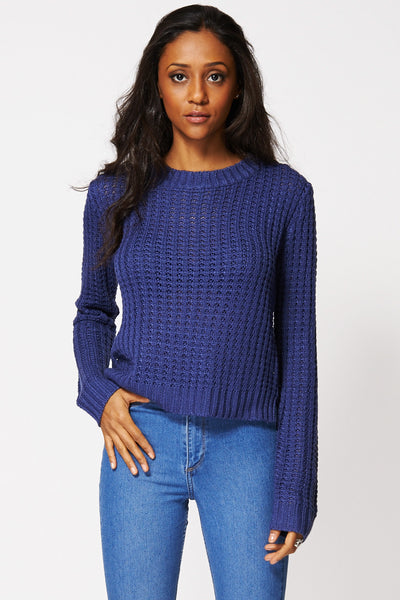 Textured Knitted Short Jumper Ex-Branded