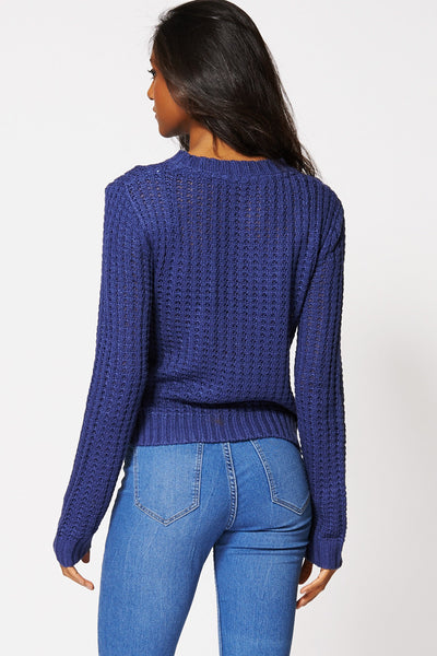 Textured Knitted Short Jumper Ex-Branded