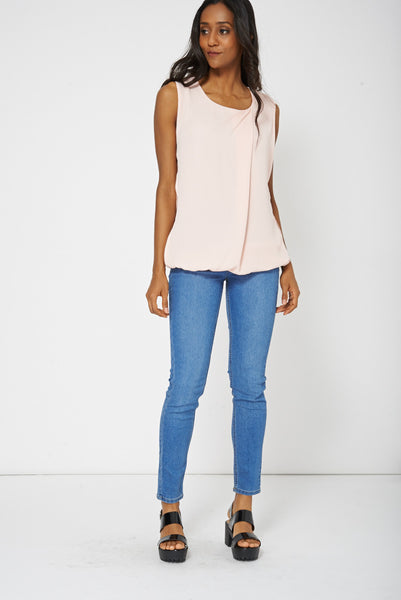 Pink Longline Lace Detail Top
