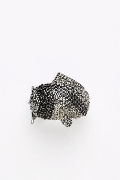 Diamante Encrusted Fish Design Hinged Bangle