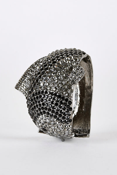 Diamante Encrusted Fish Design Hinged Bangle