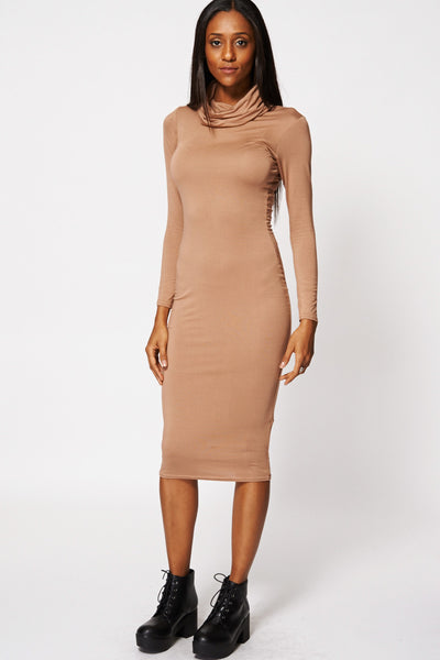 Cowl Neck Bodycon Midi Dress Ex-Branded