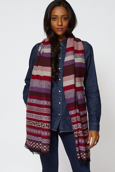 Multi-Coloured Striped Scarf