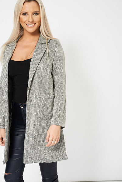 Open Front Blazer With Pockets Ex-Branded Available In Plus Sizes