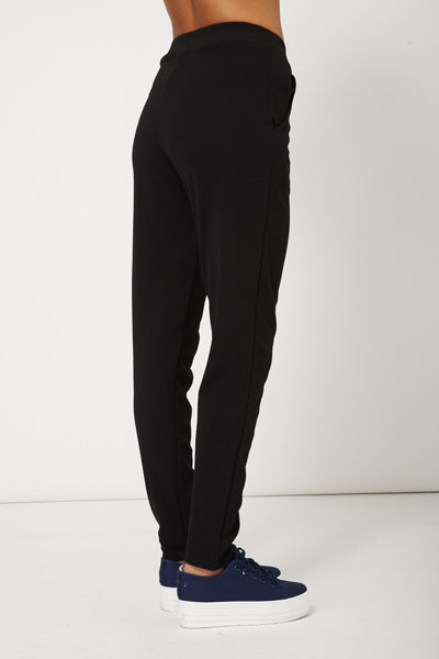 Black Textured Trousers With Front Pockets Ex-Branded