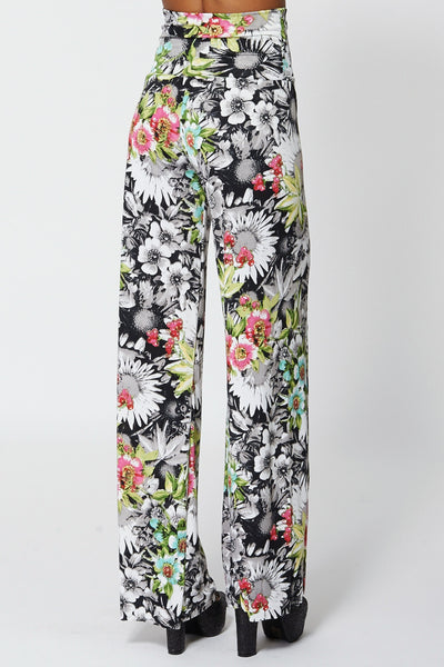 High Waisted Floral Long Palazzo Trouser