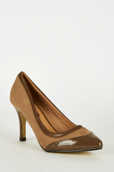 Mocha Panel Pointed Court Shoes