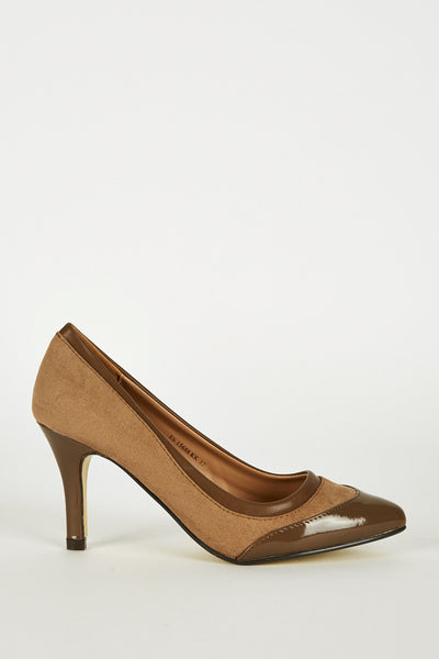 Mocha Panel Pointed Court Shoes