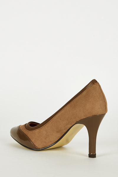 Mocha Panel Pointed Court Shoes