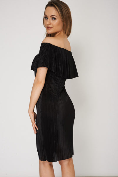 Pleated Frill Overlay Dress