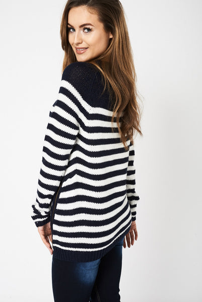 Zip Detail Jumper Ex-Branded Available In Plus Sizes