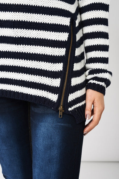 Zip Detail Jumper Ex-Branded Available In Plus Sizes