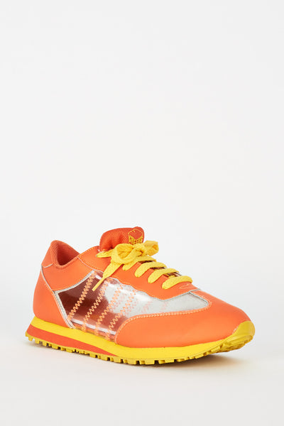 Orange Trainers With Perspex Details Ex-Branded