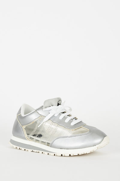 Silver Trainers With Perspex Details Ex-Branded