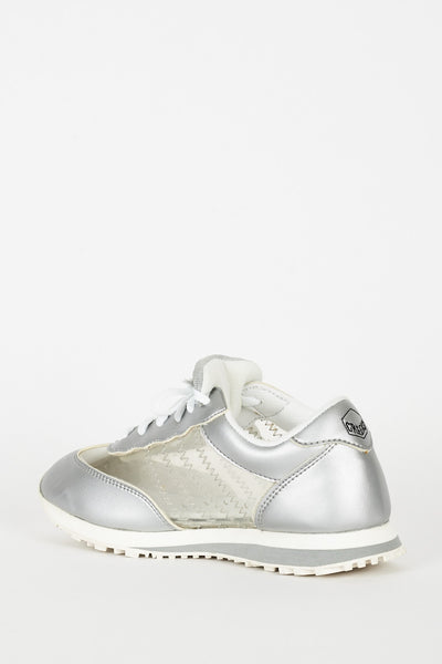 Silver Trainers With Perspex Details Ex-Branded