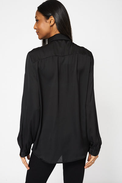 Black Lightweight Shirt With Front Pockets