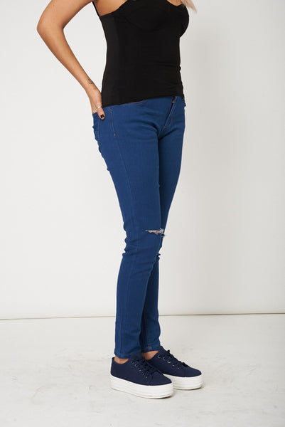 Ripped Knee Blue Jeans Ex-Branded Plus Sizes Available