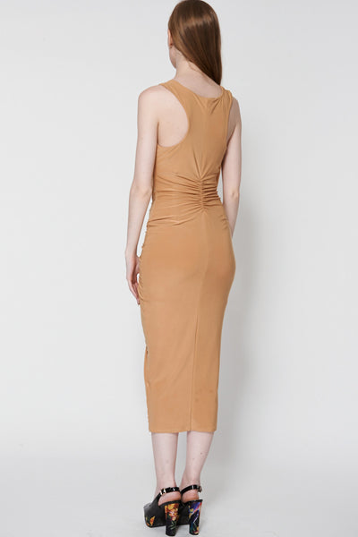 Sleeveless Knot And Drape Dress