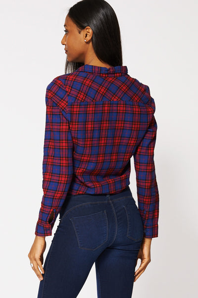 Crop Check Pattern Shirt Ex-Branded