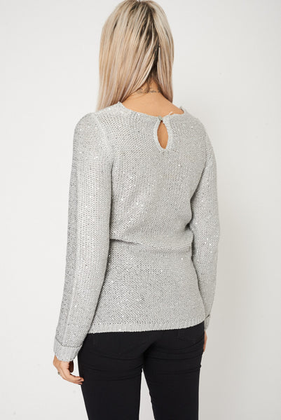 Loose Knit Sequin Knitted Jumper