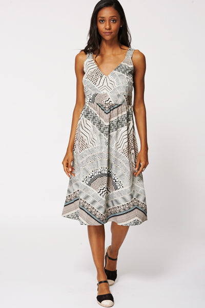 Abstract Print Summer Dress Ex-Branded