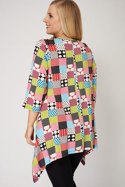 Multi Coloured Polka Dot Handkerchief Top