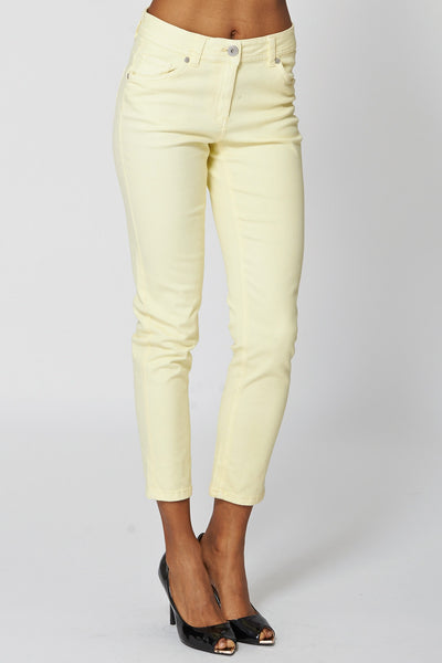 Yellow Slim Leg Ankle Grazer Jeans