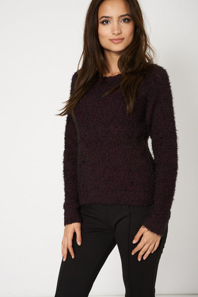 Two Tone Knitted Fluffy Jumper Ex-Branded