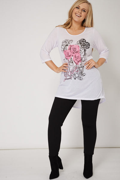 Slouchy Floral Love Print Top