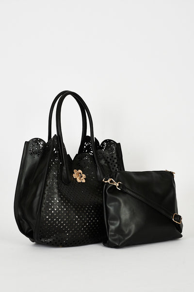 Black 2 in 1 Bag with Cut Out Detail