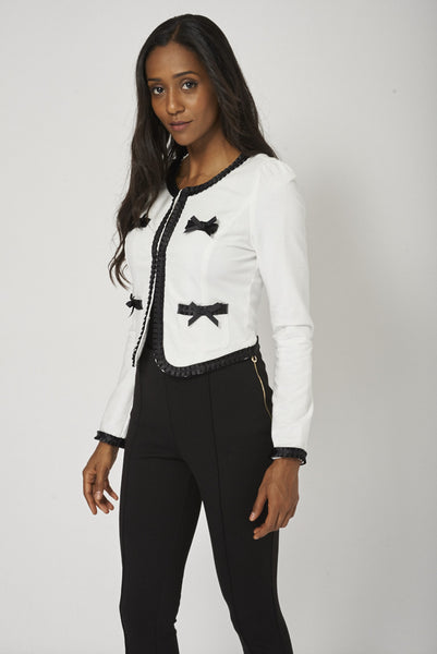 Pretty Little Jacket With Frill And Bow Detail