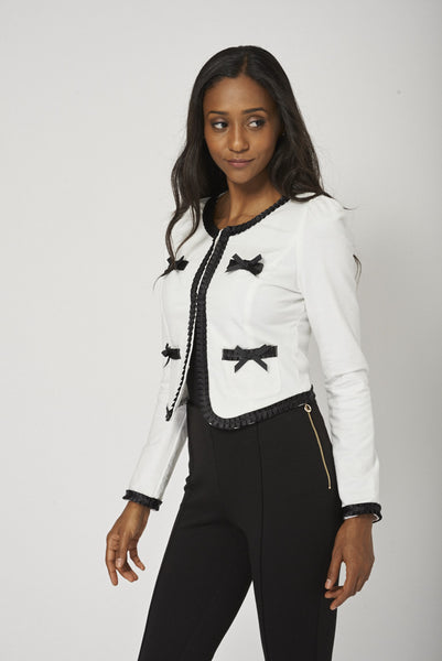 Pretty Little Jacket With Frill And Bow Detail