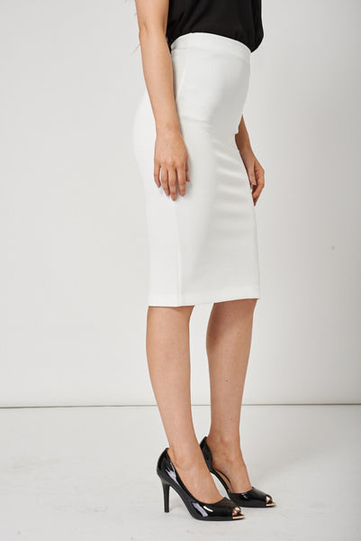 Ladies Classic White Pencil Skirt Available In Plus Sizes