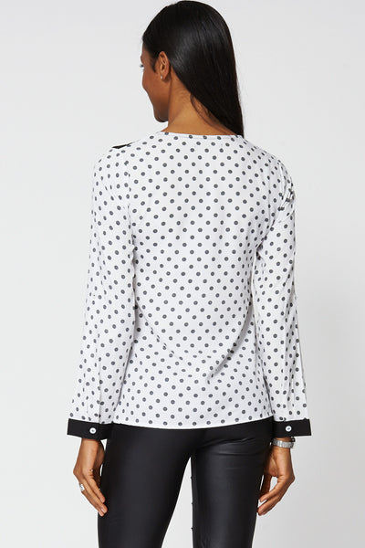 Black And White Polka Dot Shirt Ex-Branded